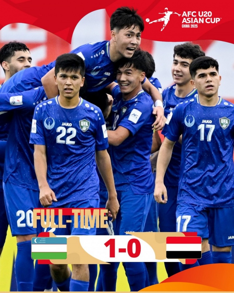  U20亞洲杯-烏茲別克斯坦1-0擊敗也門，奧林博耶夫頭球制勝